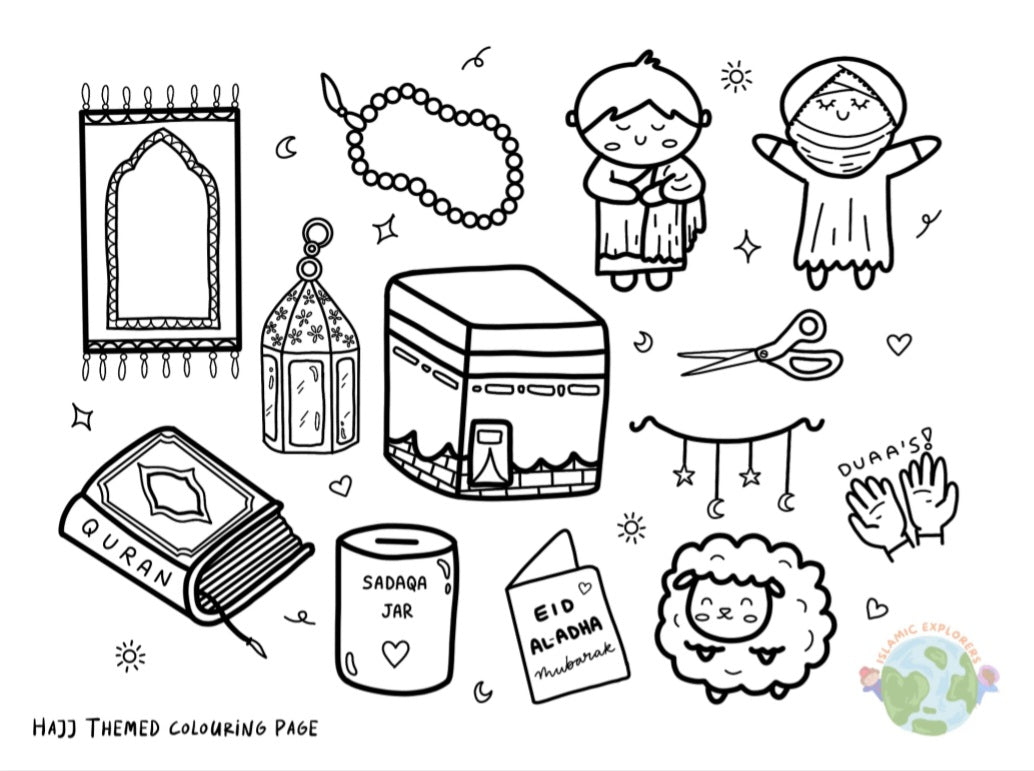 Dhul-Hijjah colouring page