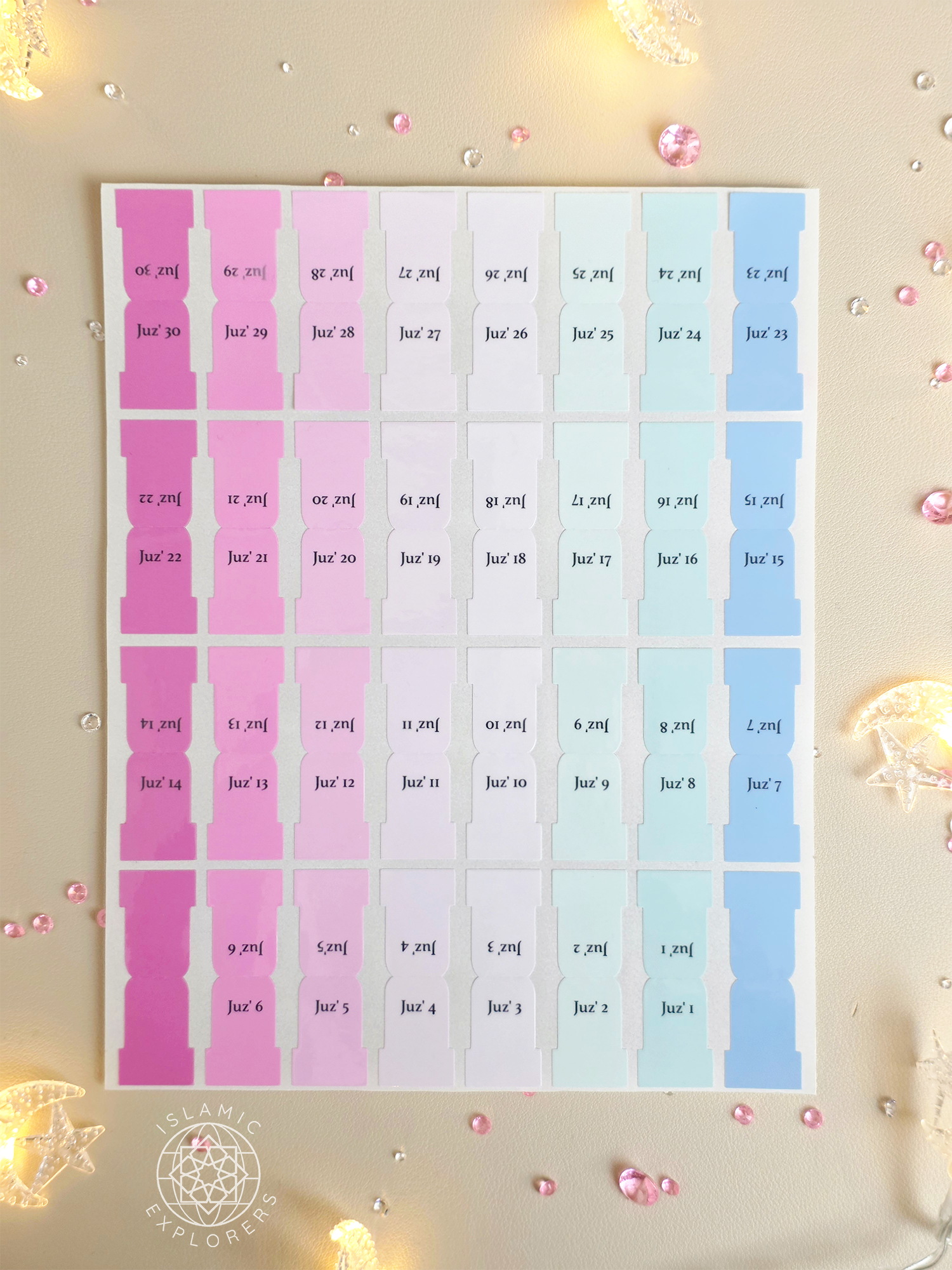 Juz Tabs – Premium Handmade Qur’an Page Markers  - Blossom