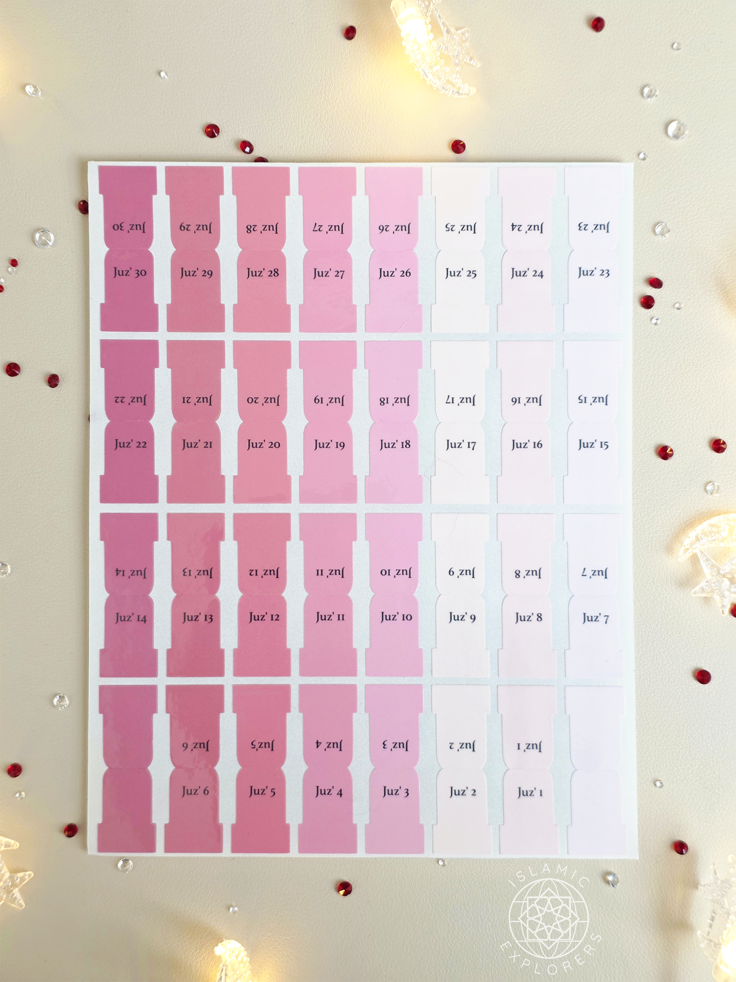 Juz Tabs – Premium Handmade Qur’an Page Markers  - Cherry Blossom