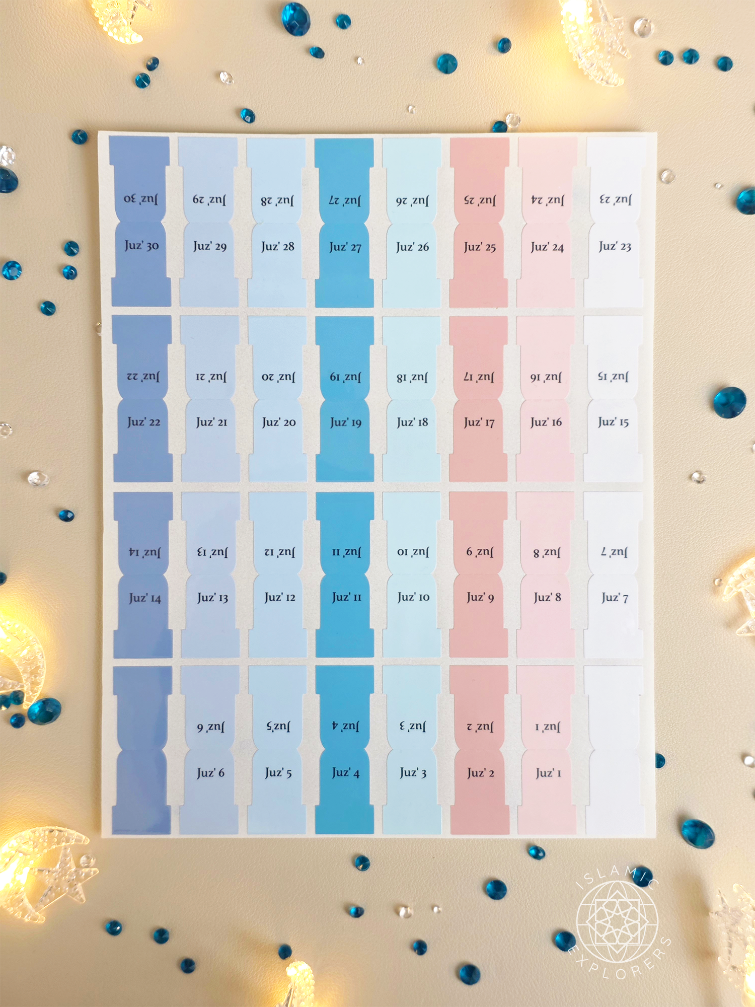 Juz Tabs – Premium Handmade Qur’an Page Markers  - Ocean