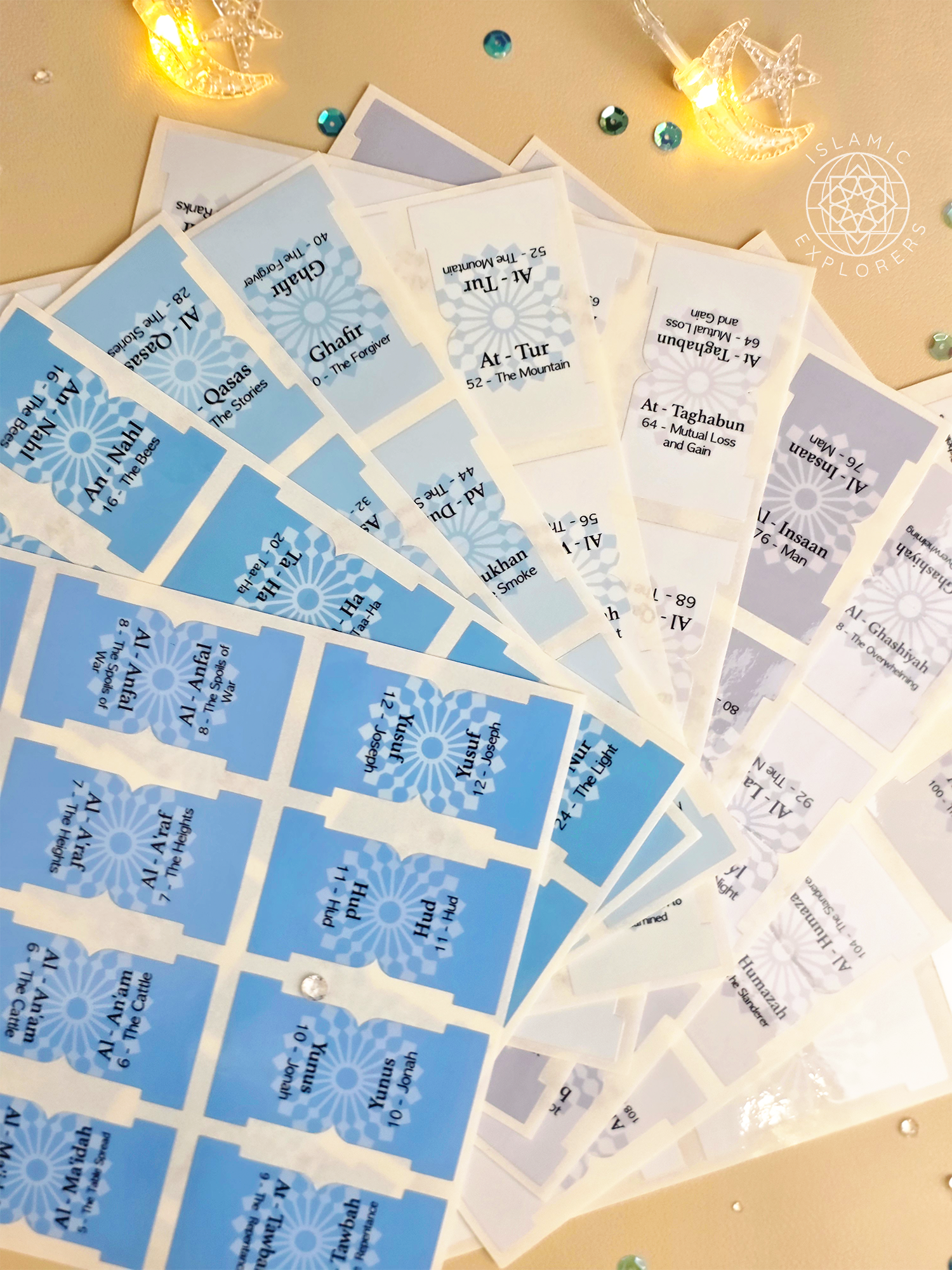 The Quran Companion Tabs Bundle – Premium Handmade Qur’an Page Markers (Includes Juz Tabs + Free Duʿaʾ Bookmark) - Blue Breeze